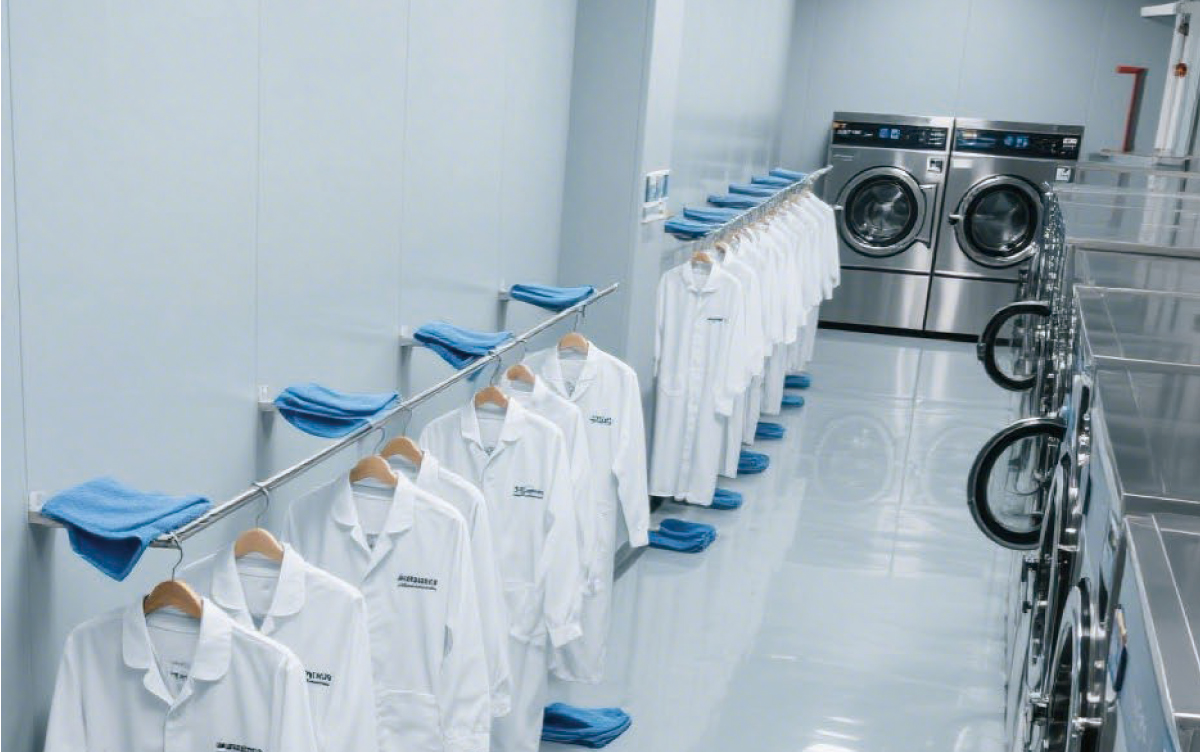 Laundry facility linen drying workshop